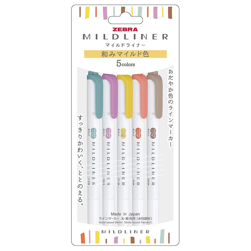 Zebra Pen ZEBRA WKT7-5C-RC-N Highlighter, Mildliner, Warm Color, RC5 Colors - Image 1