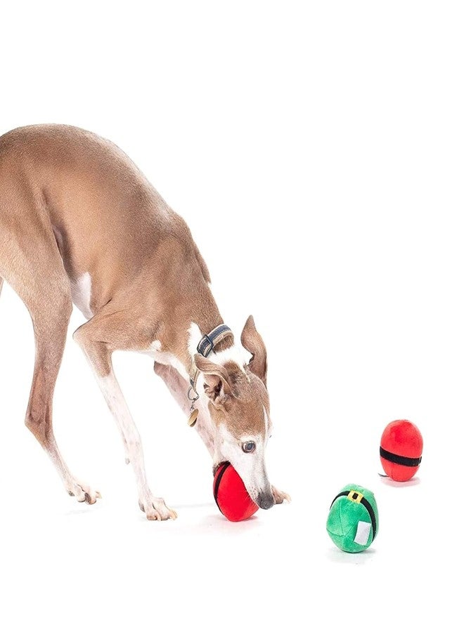 Midlee Christmas Plush Dog Balls- Pack of 6 Reindeer, Santa, Elf- Squeaky Stuffed Pet Toys - Image 2