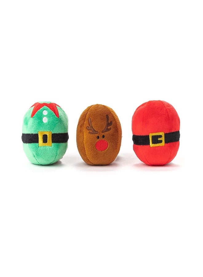 Midlee Christmas Plush Dog Balls- Pack of 6 Reindeer, Santa, Elf- Squeaky Stuffed Pet Toys - Image 3