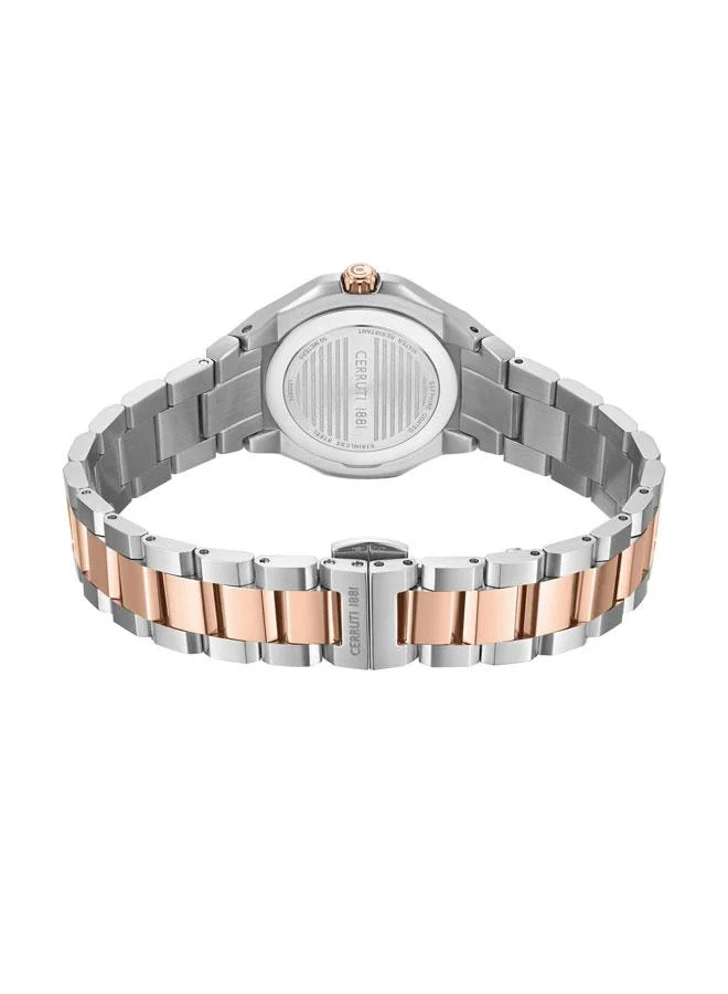 شيروتي 1881 Women's Lucardo 32.5mm White Dial Stainless Steel Bracelet Analog Watch For Women