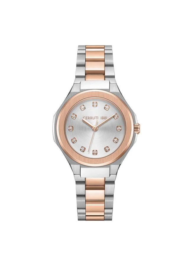 شيروتي 1881 Lucardo 32.5mm White Dial Stainless Steel Bracelet Analog Watch For Women
