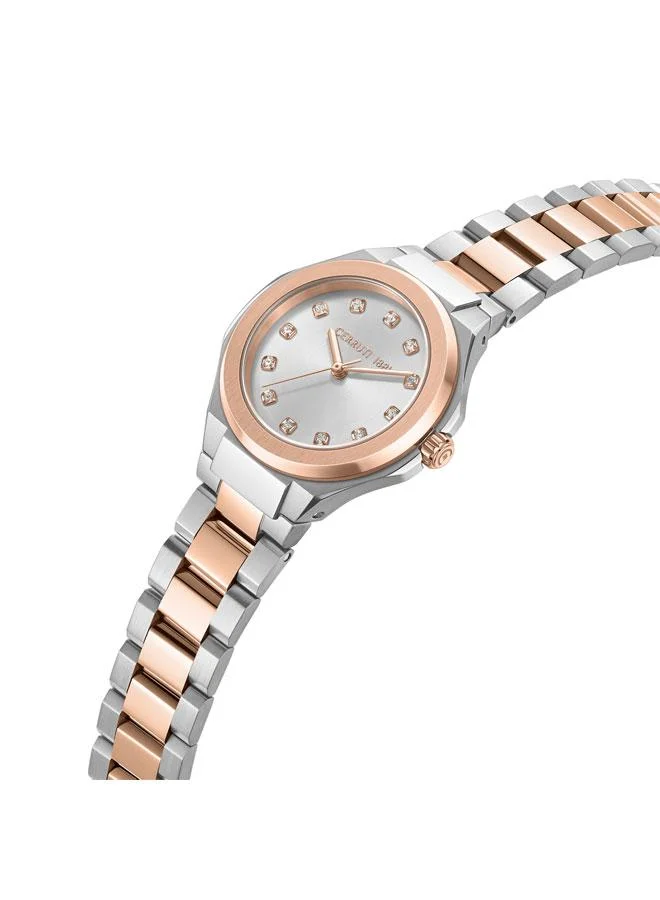 شيروتي 1881 Lucardo 32.5mm White Dial Stainless Steel Bracelet Analog Watch For Women