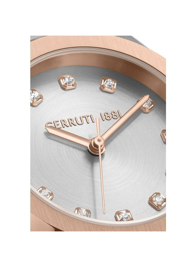 شيروتي 1881 Women's Lucardo 32.5mm White Dial Stainless Steel Bracelet Analog Watch For Women