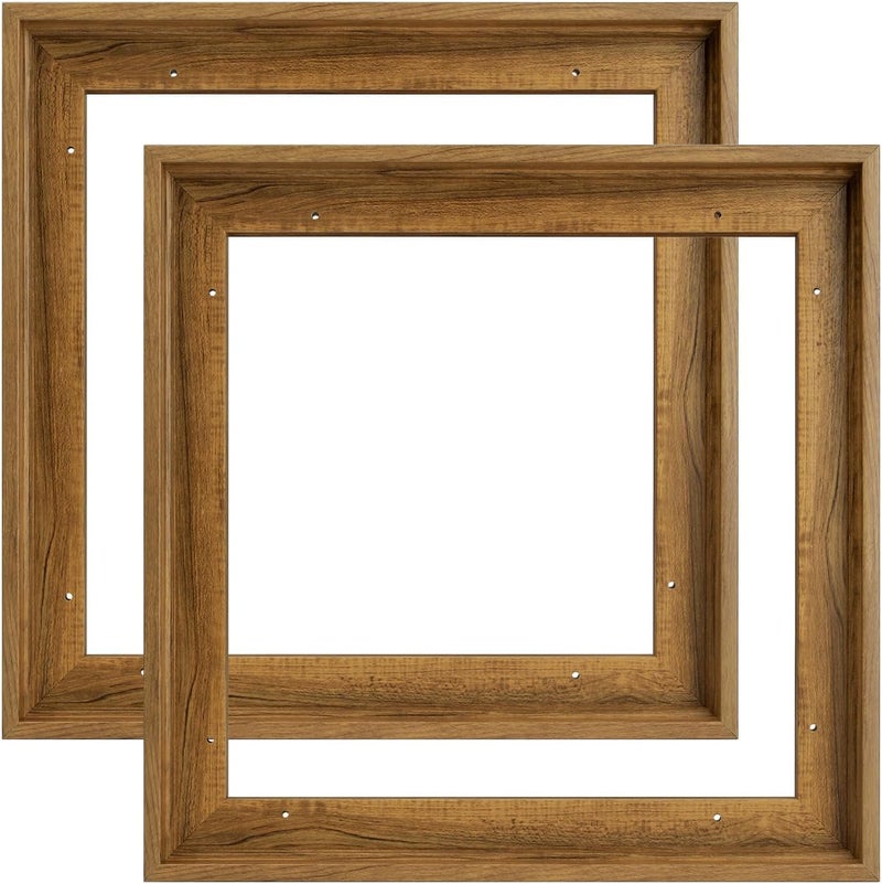 إطار فلكور 10x10 للرسم على القماش 0608 عمق 2 عبوة إطار عائم مربع للطباعة على القماش إطار عائم لفن الجدران الرسم الزيتي الرسم بالأرقام ديكور غرفة المعيشة بني داكن