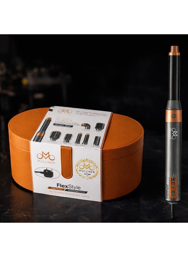 Mulliner ML-9002G FlexStyle 7-in-1 Hair Air Styler | 1500W High Power | Volumizer Dryer Brush | Curling & Straightening Set | Air Control Complete Long | British Plug - Image 3