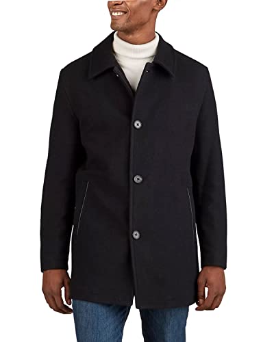 Cole Haan Signature Mens Wool Plush Car Coat black XLarge