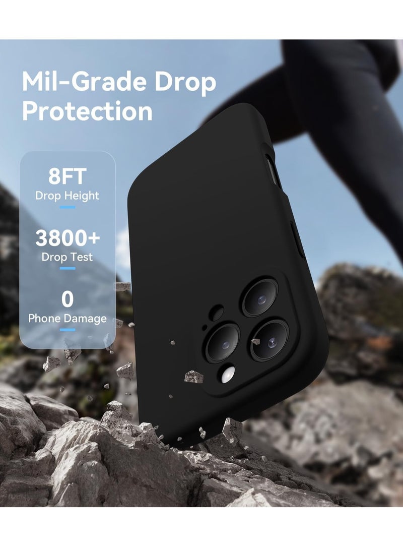 Black Silicone Case for iPhone 16 Pro – MagSafe Compatible, Camera Protection, Anti-Scratch Microfiber Lining, Includes 2 Screen Protectors - Image 5