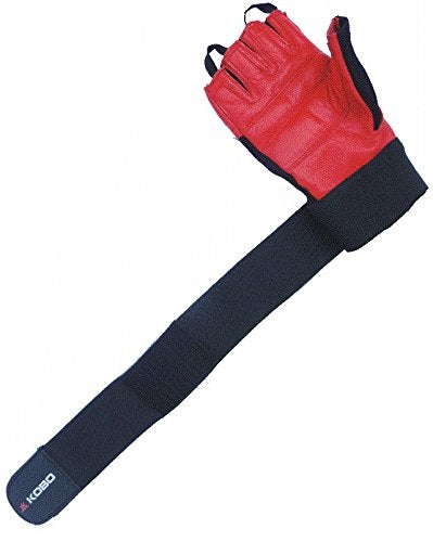 Kobo Leather Fitness Gloves/Weight Lifting Gloves/Gym Gloves (Imported) (RED, Small) - Image 2