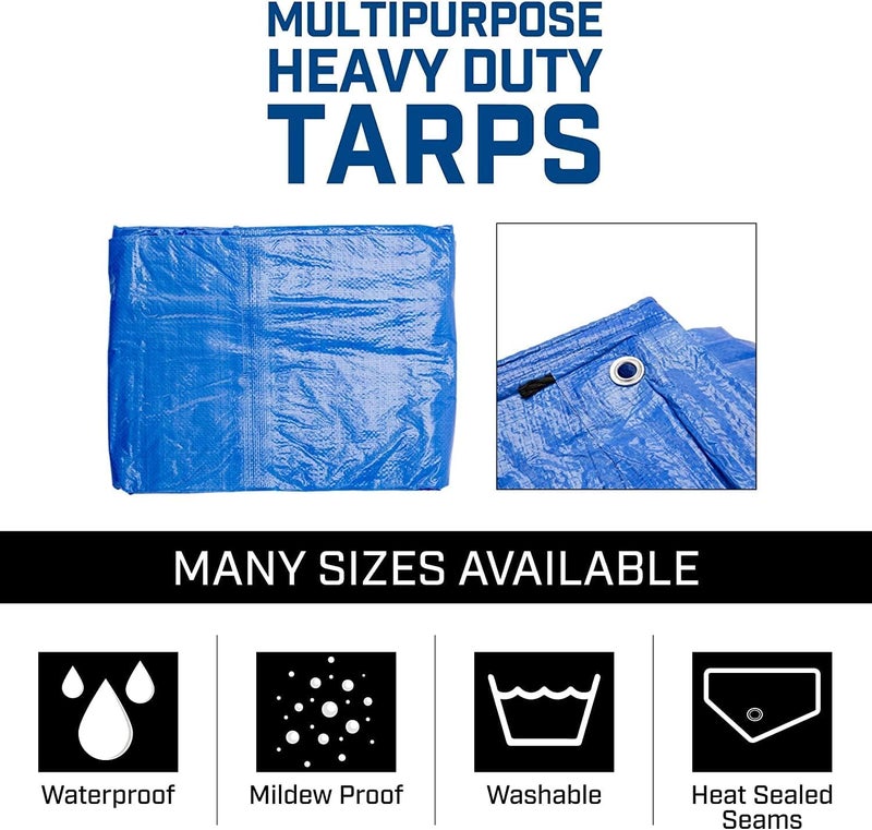 USTAD Waterproof Tarpaulin Sheet 9 x 6 Ft | 120 GSM Blue UV Resistant Tirpal/Tadpatri | Heavy Duty, Tear-Proof, Reusable Cover with Eyelets for Roof, Outdoor, Camping & Vehicle Use - Image 4