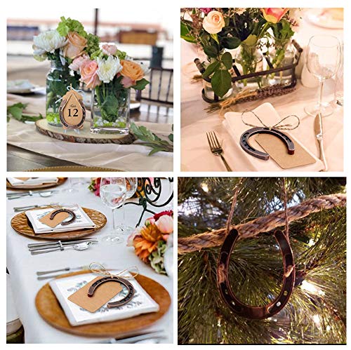 HDFSP 10pcs Lucky Horseshoe Wedding Favors with Kraft Tag, Vintage Metal Mini Horseshoe Decorations for Rustic Wedding Birthday Party Decorations - Image 4