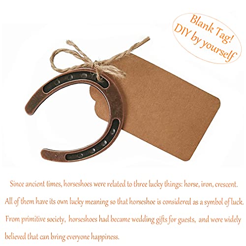 HDFSP 10pcs Lucky Horseshoe Wedding Favors with Kraft Tag, Vintage Metal Mini Horseshoe Decorations for Rustic Wedding Birthday Party Decorations - Image 5