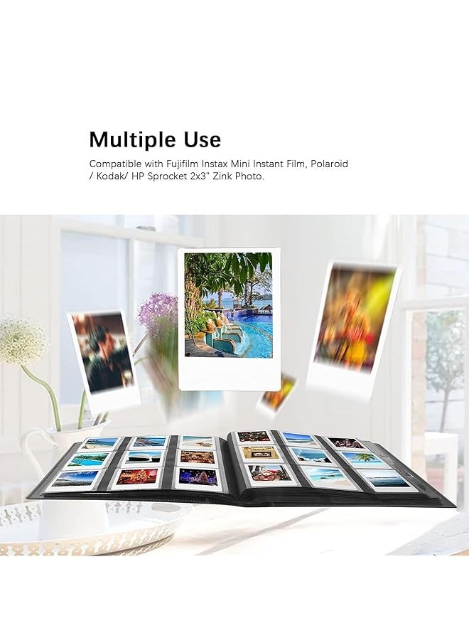 erorex 432 Pockets Mini Photo Album Compatible For Fujifilm Instax Mini 12 11 9 90 8+ 8 7S 40 26 25 Evo Liplay Instant Camera Mini Link Sp 1 Printer Z2300 Pic 300 Polaroid Pictures Black  - Image 3