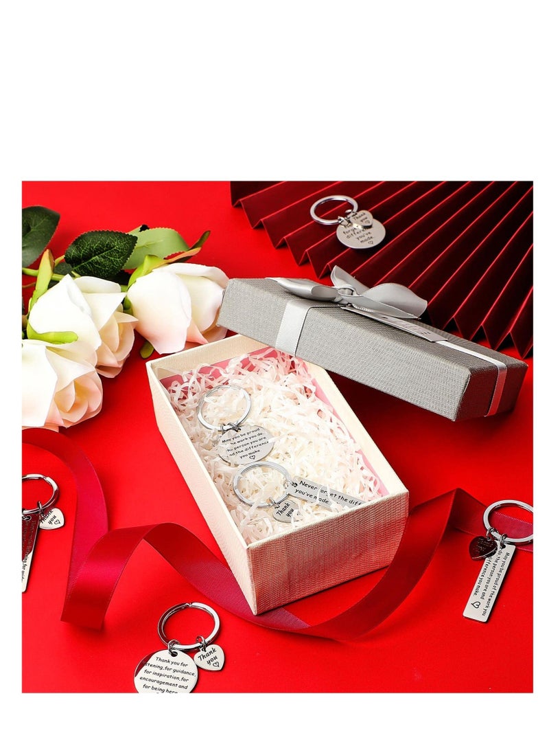 SYOSI 6 Pieces Thank You Gifts Appreciation Keychain Make a Difference Keychain Appreciation Gifts for Coworker Nurse Teacher  - Image 4