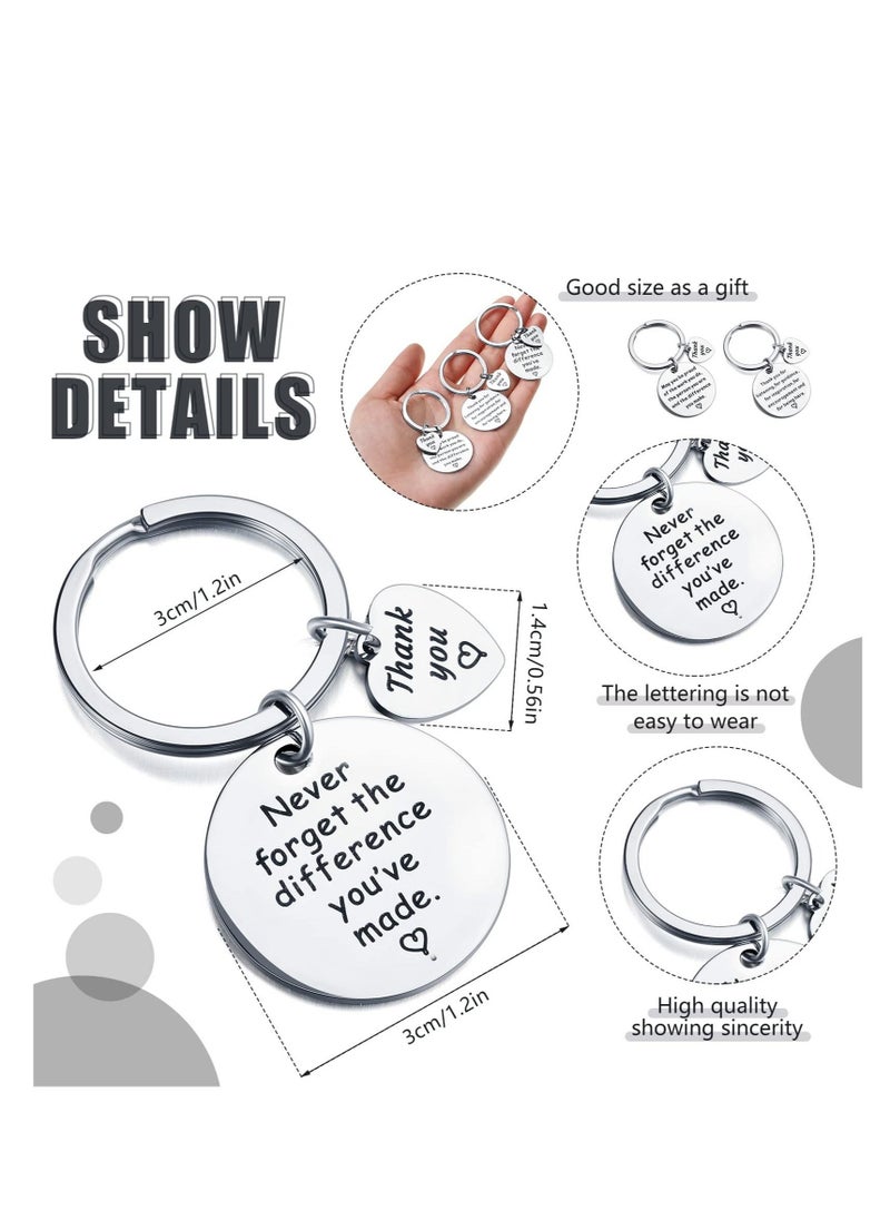SYOSI 6 Pieces Thank You Gifts Appreciation Keychain Make a Difference Keychain Appreciation Gifts for Coworker Nurse Teacher  - Image 2