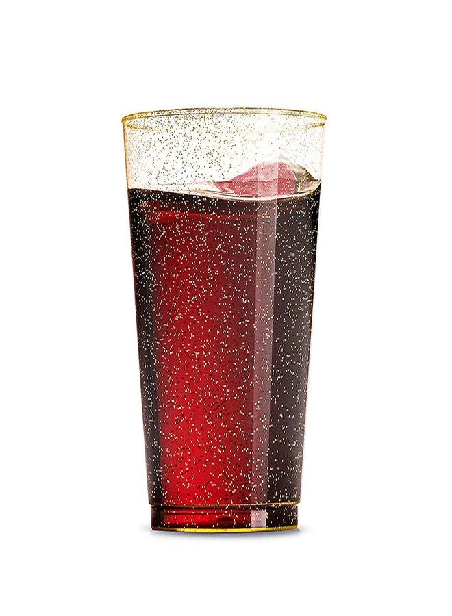 Munfix أكواب بلاستيكية شفافة 12 أونصة من مونفيكس مع لمسة من اللمعان الذهبي 100 قطعة، أكواب حفلات زفاف أنيقة وقابلة للتخلص منها، قابلة لإعادة التدوير وخالية من BPA - Image 3