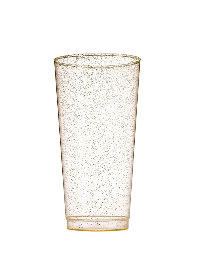 Munfix أكواب بلاستيكية شفافة 12 أونصة من مونفيكس مع لمسة من اللمعان الذهبي 100 قطعة، أكواب حفلات زفاف أنيقة وقابلة للتخلص منها، قابلة لإعادة التدوير وخالية من BPA - Image 2