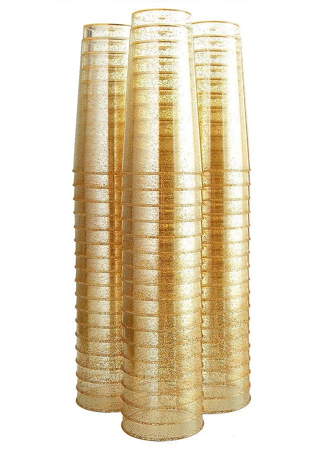 Munfix أكواب بلاستيكية شفافة 12 أونصة من مونفيكس مع لمسة من اللمعان الذهبي 100 قطعة، أكواب حفلات زفاف أنيقة وقابلة للتخلص منها، قابلة لإعادة التدوير وخالية من BPA - Image 5