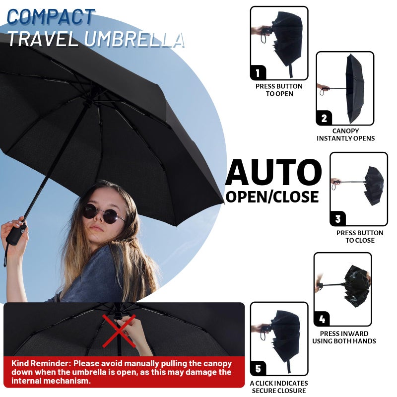SY COMPACT Travel Umbrella Windproof Automatic Umbrellas Small Compact UV Sun Protection Factory Outlet Umbrella - Image 5