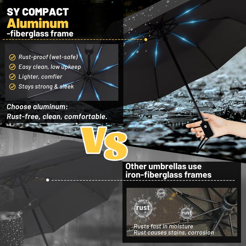 SY COMPACT Travel Umbrella Windproof Automatic Umbrellas Small Compact UV Sun Protection Factory Outlet Umbrella - Image 4