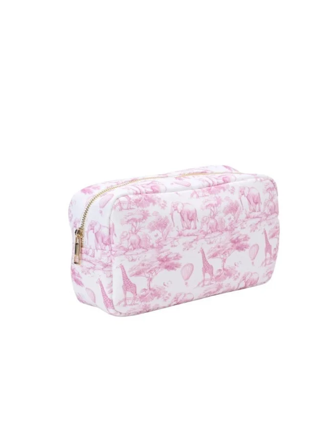 The Happy Tribe  Personalised Embroidered Medium Pouch, Pink Toile for Women | Best Price UAE