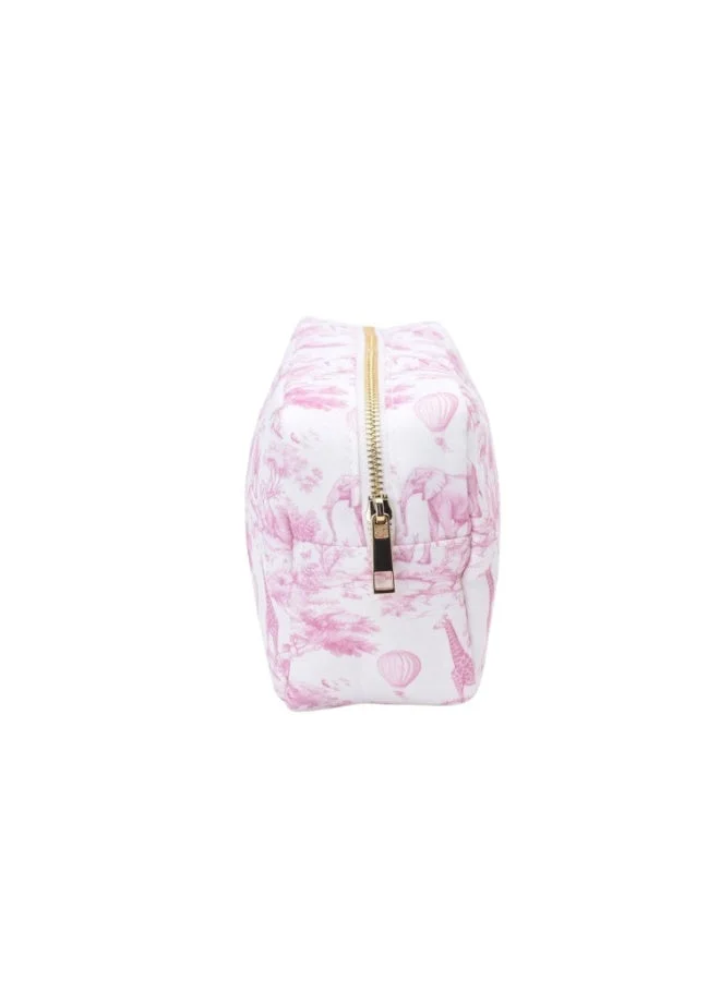 The Happy Tribe  Personalised Embroidered Medium Pouch, Pink Toile for Women | Best Price UAE