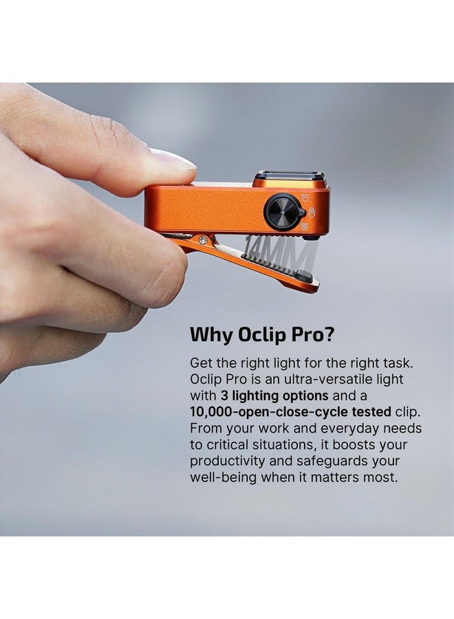 OLIGHT OLIGHT Oclip Pro EDC Flashlight Clip-on Light, Rechargeable 500 Lumens with Three Lighting Solutions Type-C Charging, Magnetic Flash Lights for Signaling, Cycling, Outdoor or Indoor Use(Orange)  - Image 2