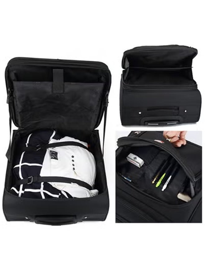 JCB CHIC حقيبة سفر، حقيبة كمبيوتر محمول بعجلات خفيفة الوزن 2 في 1 متعددة الاستخدامات، حقيبة كمبيوتر محمول بعجلات مقاومة للماء مقاس 18 بوصة، حقيبة دوارة للأعمال/السفر/المدرسة/الرجال/النساء - Image 4