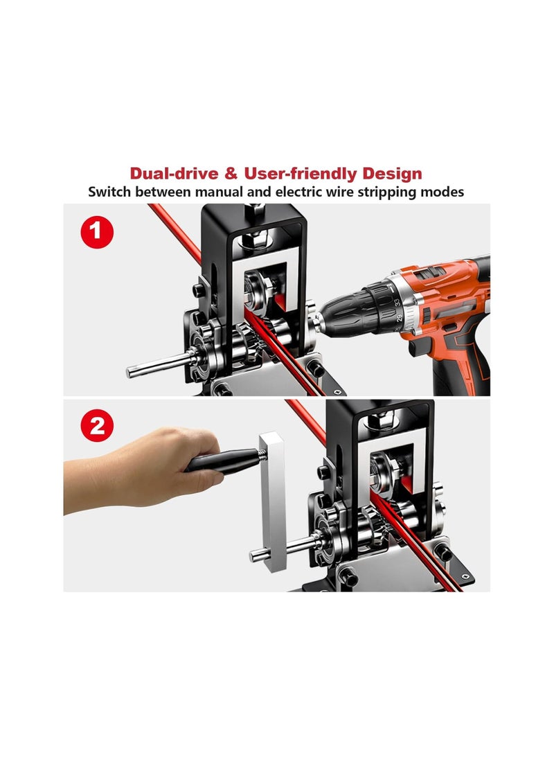 Manual Wire Stripping Machine, Gauge Wire 0.06-1 inches, Scrapping Copper Wire Peeler Machine, Drill Powered Hand Crank Wire Stripper Tool for Scrap Copper Recycling, Manual Wire Stripping Made Easy - Image 4