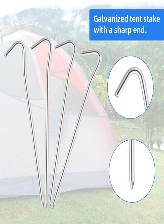 Oualhoo 7" Tent Stakes, Heavy Duty Tarp Camping Stakes, Galvanized Metal Pegs for Outdoor Decorations, 20 PCS - Image 3