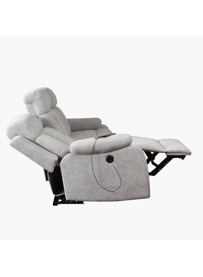 Home Box Dallas Power 3-Seater Fabric Recliner Sofa With Usb 100 X 212 X 96 X Cm  - Image 4