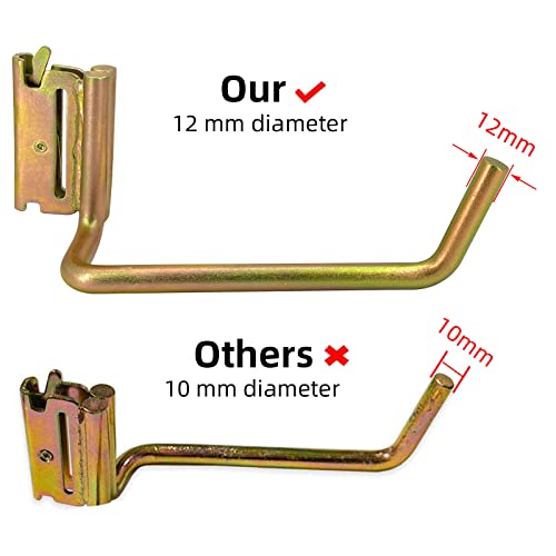 POROHOM 4 Pack E-Track Heavy Duty Shovel Hanger for Store Long Handled Tools, Large Steel Tool Hook TieDown Accessories Cargo Tie Down Systems in Trucks, Trailers,with Spring Fitting Attachments - Image 2