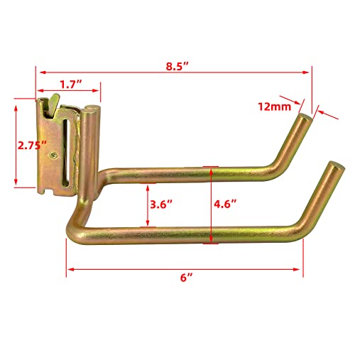POROHOM 4 Pack E-Track Heavy Duty Shovel Hanger for Store Long Handled Tools, Large Steel Tool Hook TieDown Accessories Cargo Tie Down Systems in Trucks, Trailers,with Spring Fitting Attachments - Image 4
