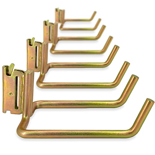 POROHOM 4 Pack E-Track Heavy Duty Shovel Hanger for Store Long Handled Tools, Large Steel Tool Hook TieDown Accessories Cargo Tie Down Systems in Trucks, Trailers,with Spring Fitting Attachments - Image 1