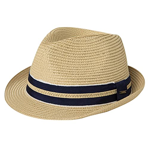 Comhats Summer Fedora Straw Hats for Men Beach Sun Panama Packable Trilby Dress Derby Beige X-Large - Image 1