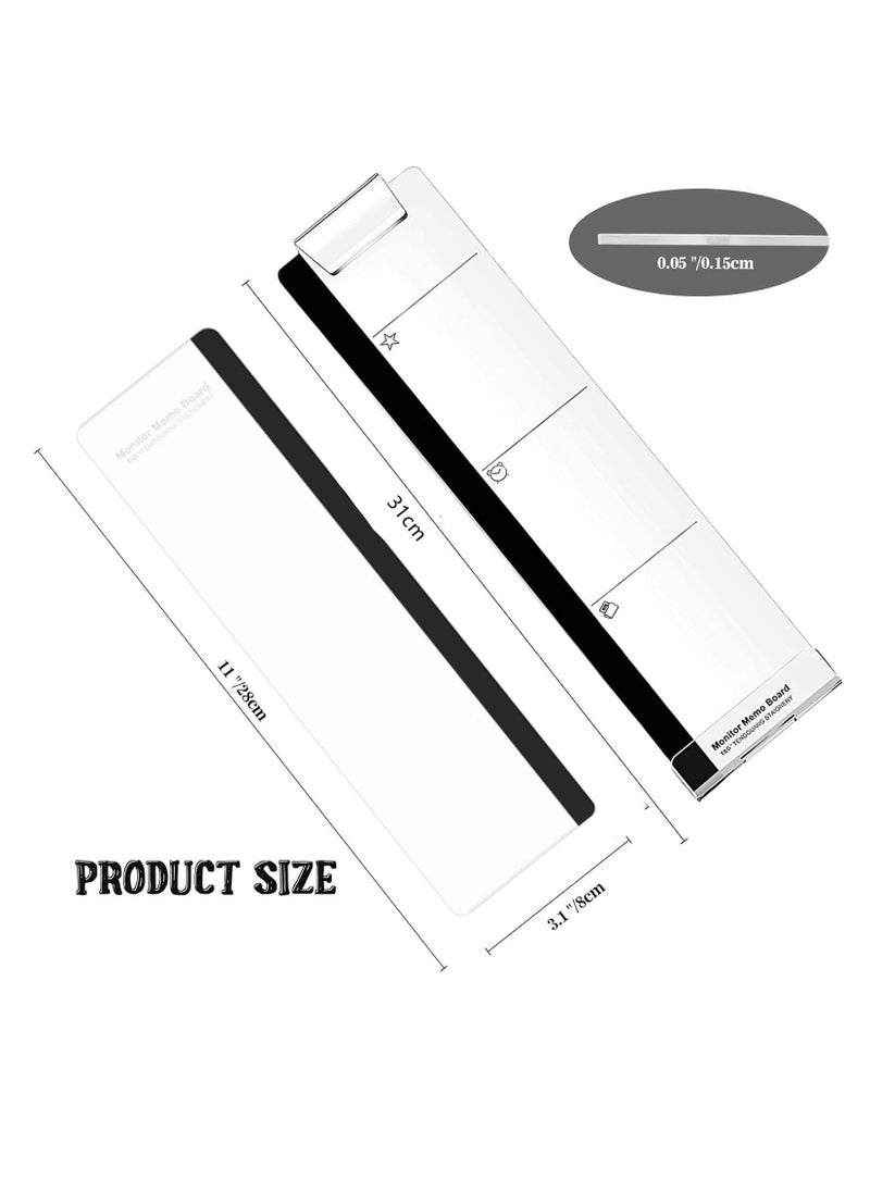 NIIMBOT - 2Pcs Computer Monitor Memo Board - Office Desk Accessories Multifunction Transparent Computer Side Panel Memo Creative Monitor Side Panel with Phone Holder Suitable for Office Home Desktop - Image 1