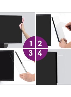 NIIMBOT 2Pcs Computer Monitor Memo Board - Office Desk Accessories Multifunction Transparent Computer Side Panel Memo Creative Monitor Side Panel with Phone Holder Suitable for Office Home Desktop  - Image 4