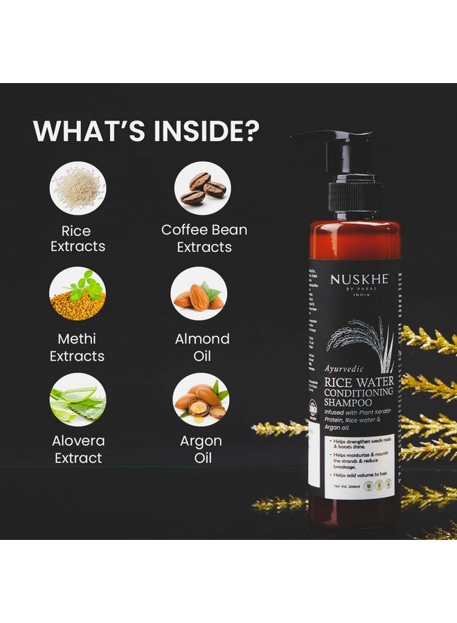 Nuskhe By Paras Ayurvedic Rice Water Conditioning Shampoo -200Ml | Keratin Protein | Rice Water | Argan Oil…… - Image 5