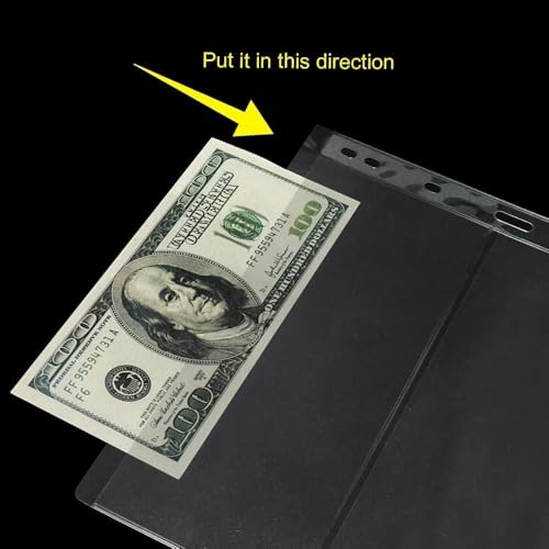 Lewano Currency Sleeves for Collectors - Acid-Free Plastic Currency Sheets, Punched Currency Album Pages for Paper Money Collection, Dollar Bills, Foreign Currency, or Coupons (30 Sheets) - Image 2