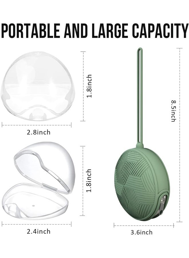 Smlpuame 4 Pack Pacifier Holder Case Set,2 Silicone Portable Pacifier Cover Pouch Bag for Diaper Bags Baby Carriage with 2 Transparent Pacifier Storage Container Box,Easy to Clean,Boho(Green+Pink) - Image 2