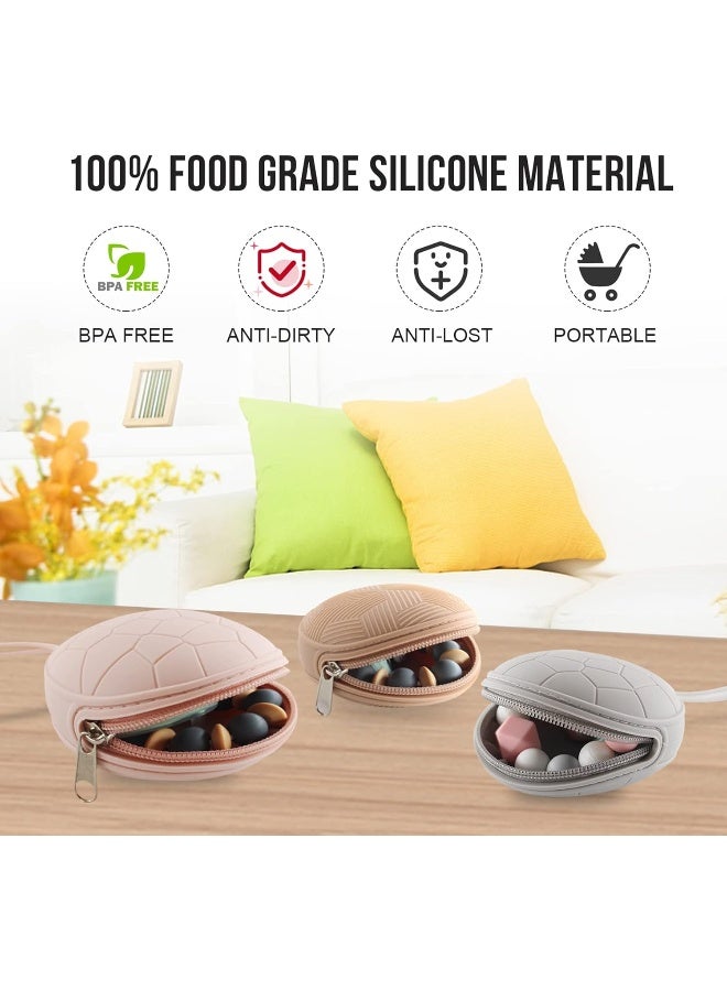 Smlpuame 4 Pack Pacifier Holder Case Set,2 Silicone Portable Pacifier Cover Pouch Bag for Diaper Bags Baby Carriage with 2 Transparent Pacifier Storage Container Box,Easy to Clean,Boho(Green+Pink) - Image 4