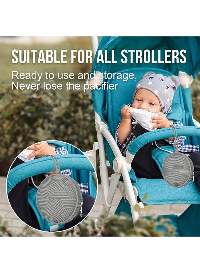 Smlpuame 4 Pack Pacifier Holder Case Set,2 Silicone Portable Pacifier Cover Pouch Bag for Diaper Bags Baby Carriage with 2 Transparent Pacifier Storage Container Box,Easy to Clean,Boho(Green+Pink) - Image 5