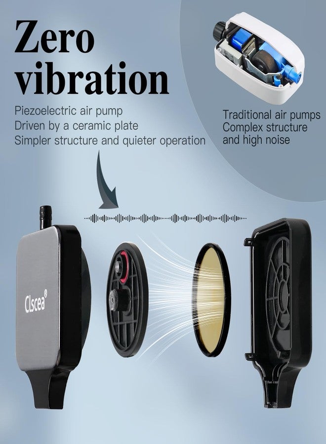 Clscea Small Air Pump for Fish Tank Aquarium Aerator for 1-15 G Super Quiet 1.5 Watts, Complete kit - Image 5