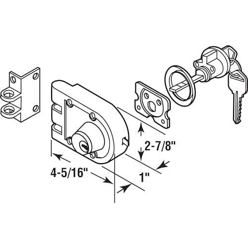 Prime-Line U 9972 Jimmy-Resistant Deadlock, Diecast, Brass Color, Angle Strike, Double Cylinder (Single Pack) - Image 2