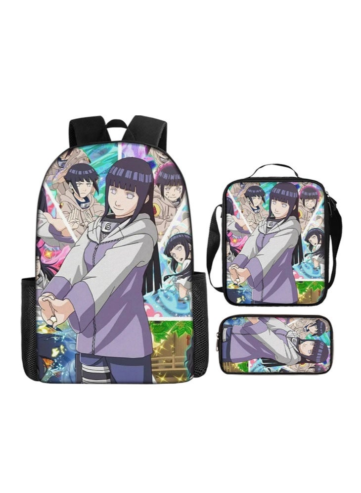 ناروتو على ظهره مقلمة حقيبة ثلاثة قطعة دعوى الرجال والنساء الترفيه الرياضة حقيبة السفر طالب حقيبة المدرسة - Image 1