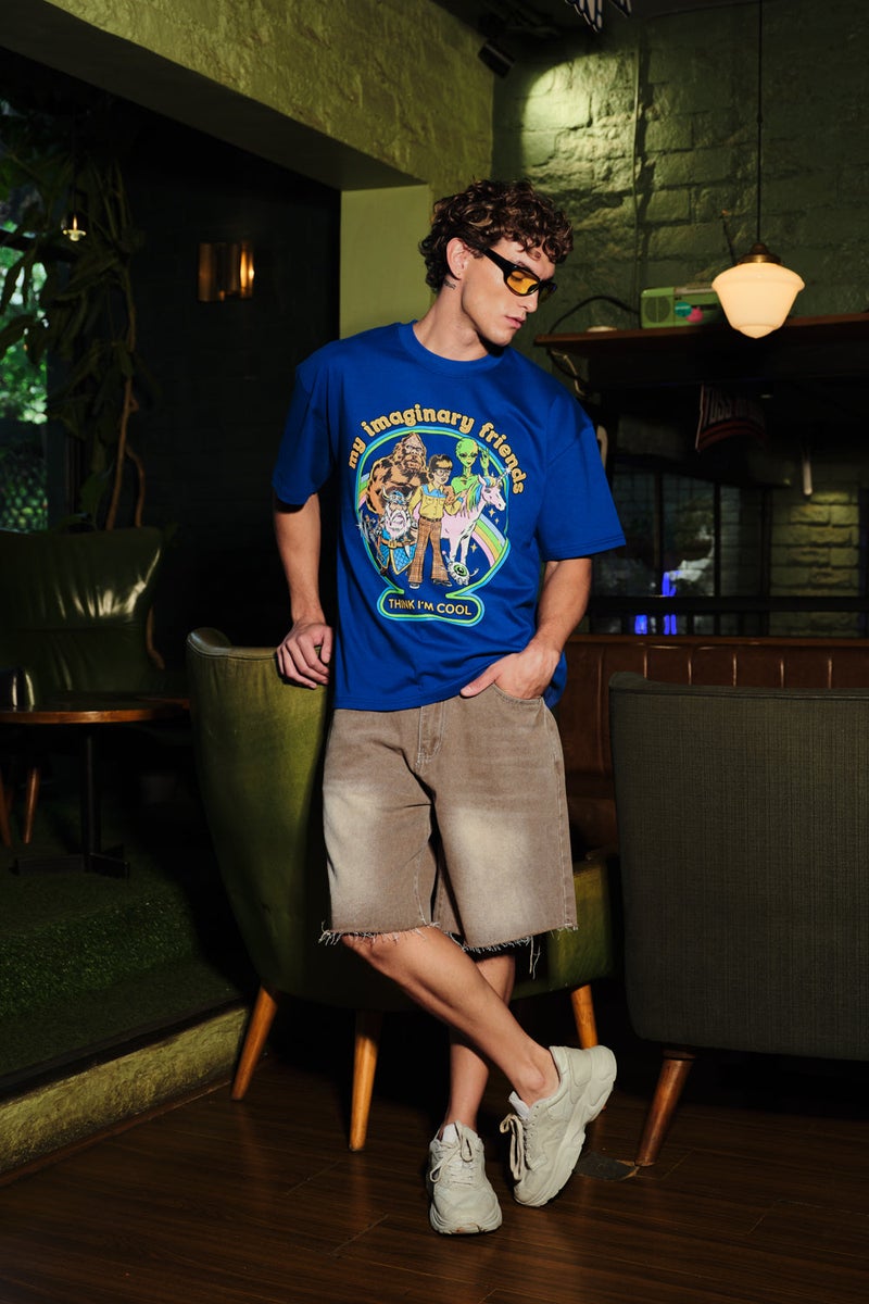 Bonkers Corner Imaginary Friends Blue Oversized T-Shirt - Image 1