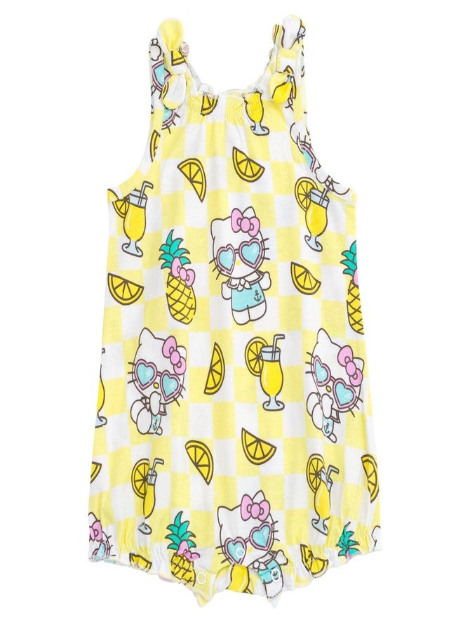 Hello Kitty Newborn Baby Girls Sleeveless Bubble Romper Yellow 6-9 Months - Image 1