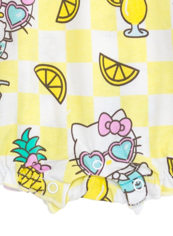 Hello Kitty Newborn Baby Girls Sleeveless Bubble Romper Yellow 6-9 Months - Image 4