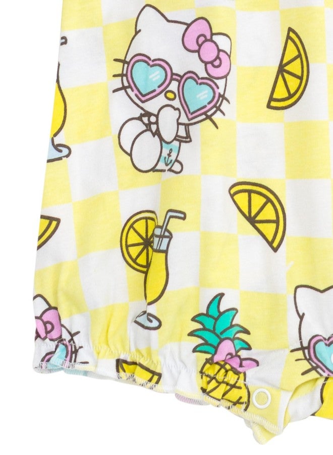 Hello Kitty Newborn Baby Girls Sleeveless Bubble Romper Yellow 6-9 Months - Image 5