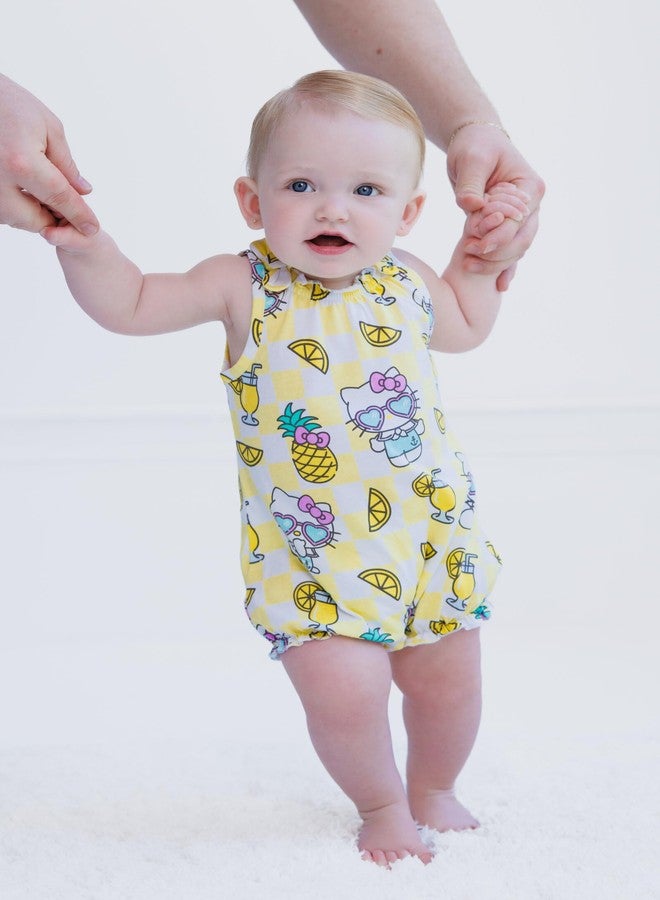 Hello Kitty Newborn Baby Girls Sleeveless Bubble Romper Yellow 6-9 Months - Image 2