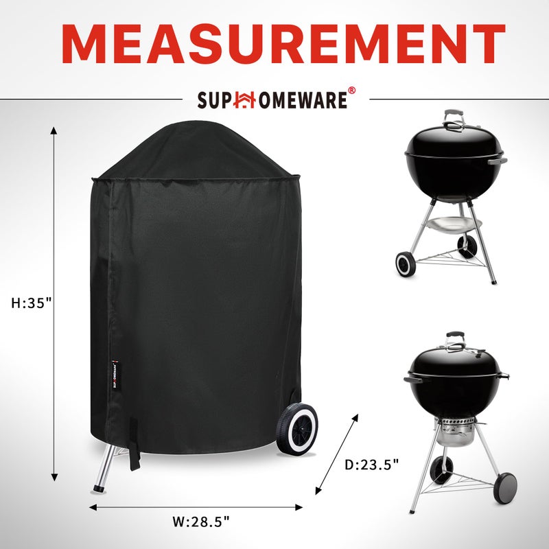 Suphomeware 22 Inch Grill Cover for Weber Kettle Charcoal, Waterproof and Heavy Duty BBQ Covers with Fade Resistant - Image 2